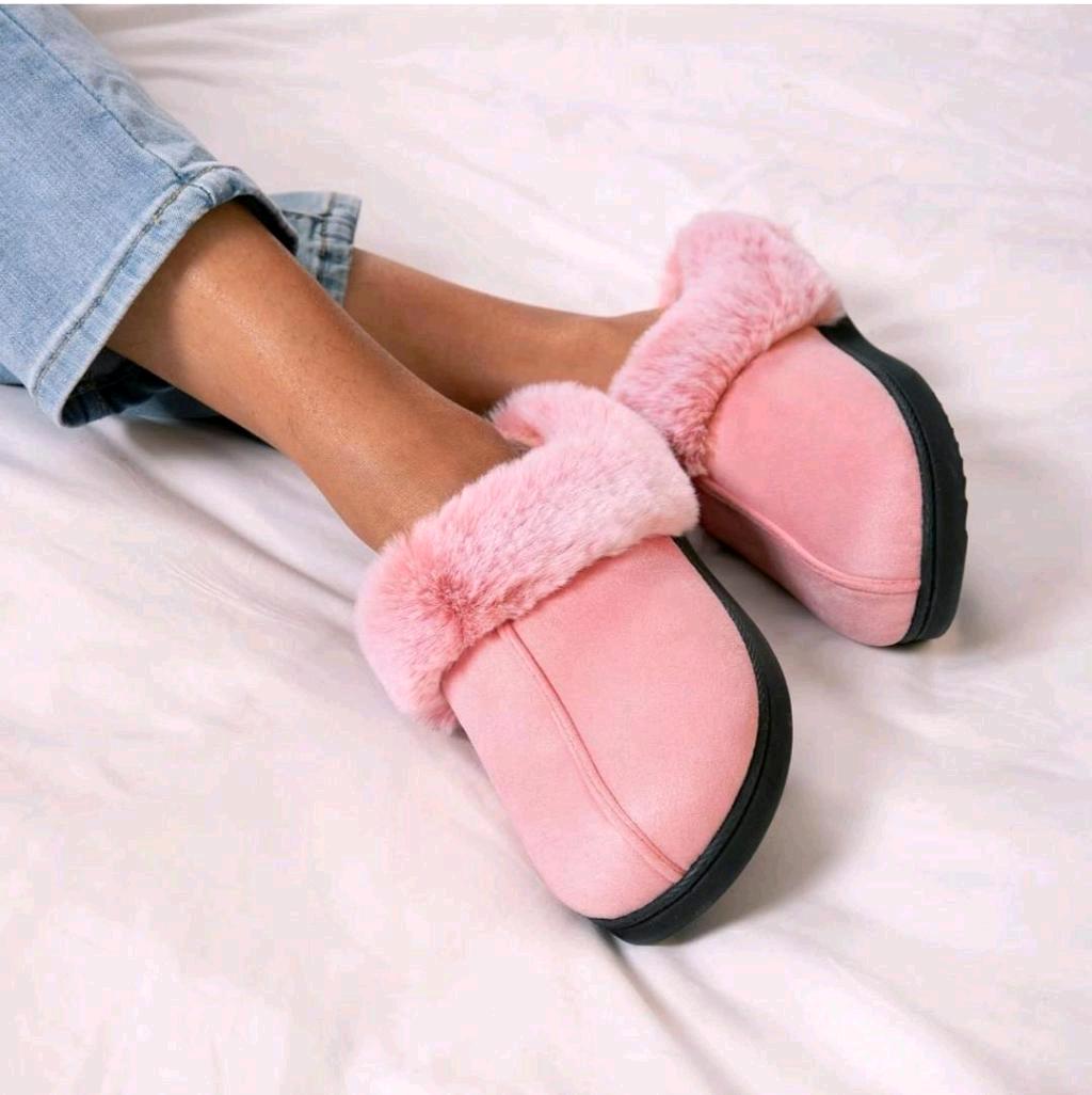 🥿 سلبر منزلي نسائي مبطن بالفرو الناعم من HomeTop